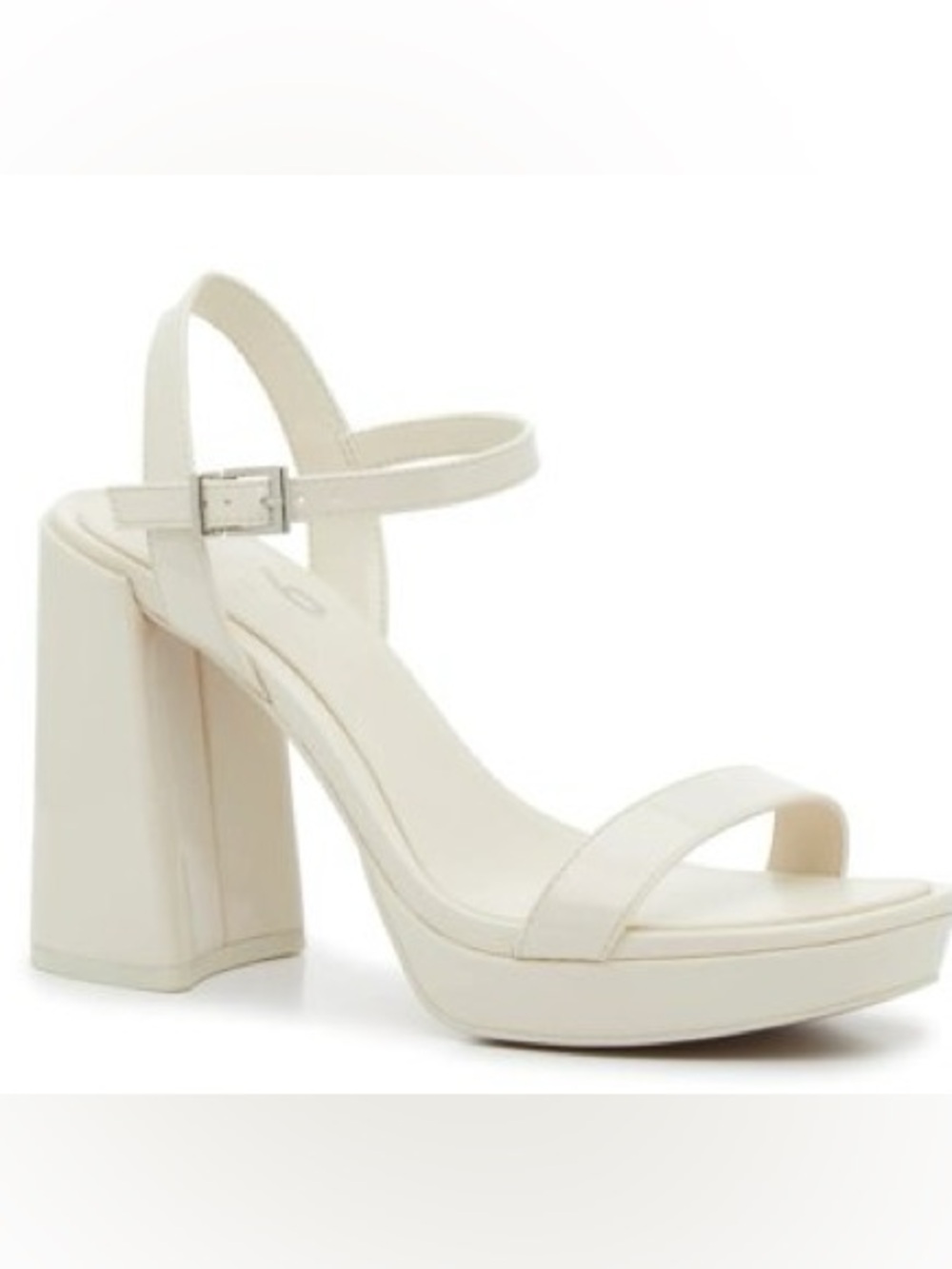 White Platform Block Heel Sandal